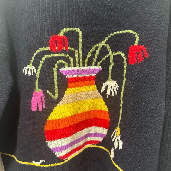 Gyles & George London Flowerpot Sweater Medium Navy Blue Wool Rowing Blazers - Picture 8 of 10